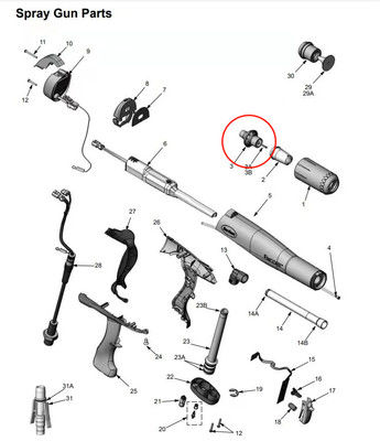 नॉर्डसन एनकोर मैनुअल स्प्रे गन के लिए इलेक्ट्रोड असेंबली प्रतिस्थापन 1083137