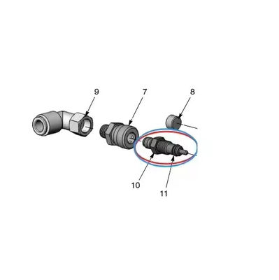 जेन II स्टेनलेस स्टील पाउडर फीड पंप नोजल 1600595 एयर फ्लो पाउडर कोटिंग मशीन के लिए स्पेयर पार्ट्स OEM समर्थन