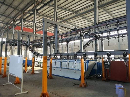 स्पेस सेविंग इलेक्ट्रोस्टैटिक पाउडर कोटिंग लाइन हैंगिंग कन्वेयर लाइन