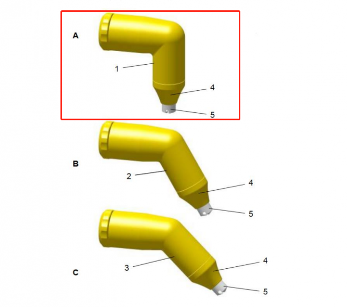 1009139 PA03 कोण शरीर 90 डिग्री पूर्ण कोण नोजल Ga03 पाउडर कोटिंग स्पेयर पार्ट्स 2